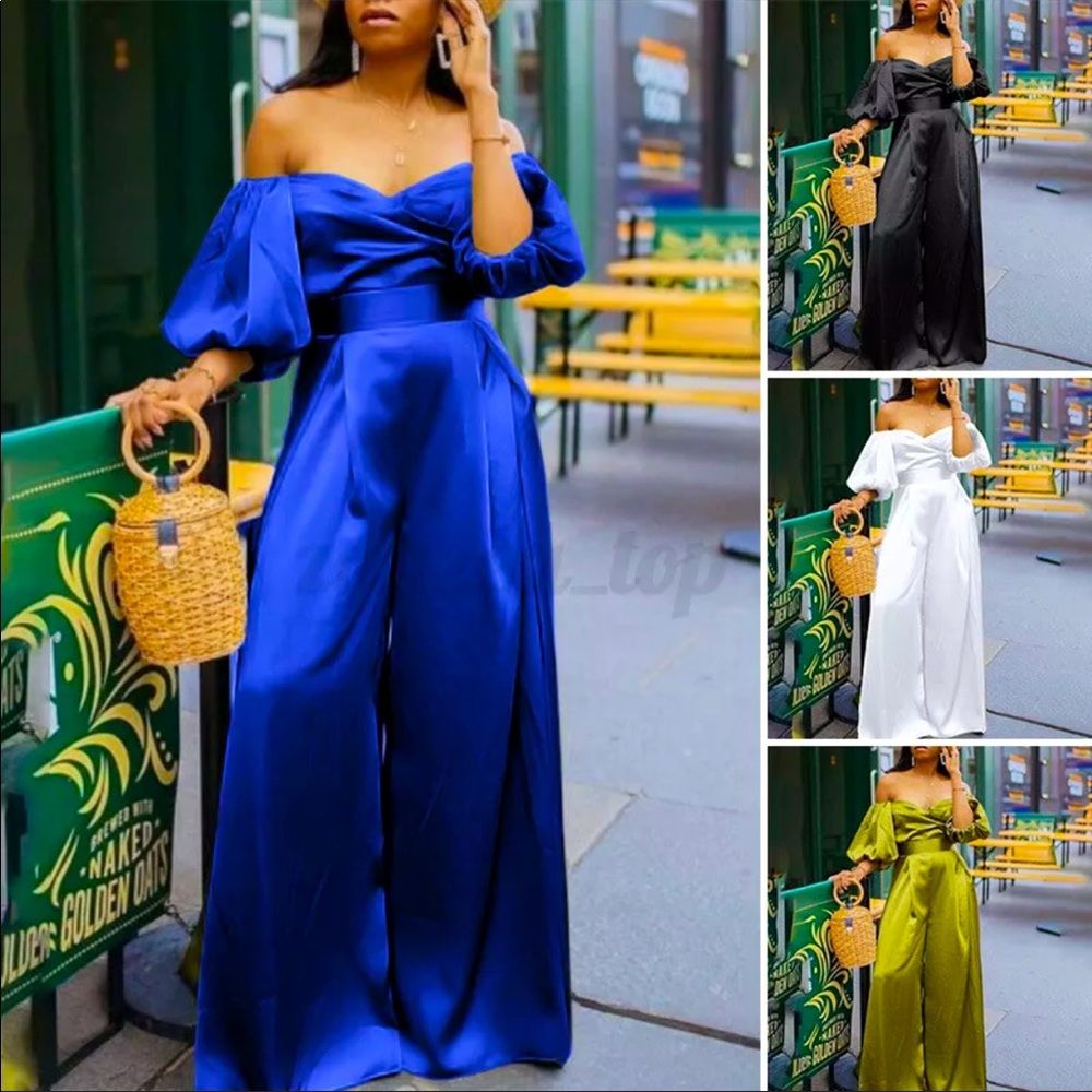 Off Shoulder, Sweetheart Top, Palazzo Jumpsuit